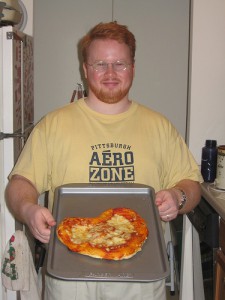 Joe with a pizza